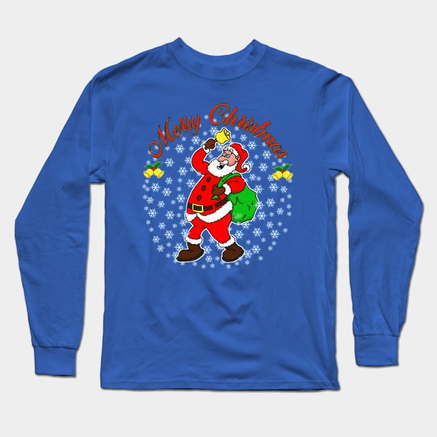 Merry Christmas Santa Long Sleeve T-Shirt by Andres7B9